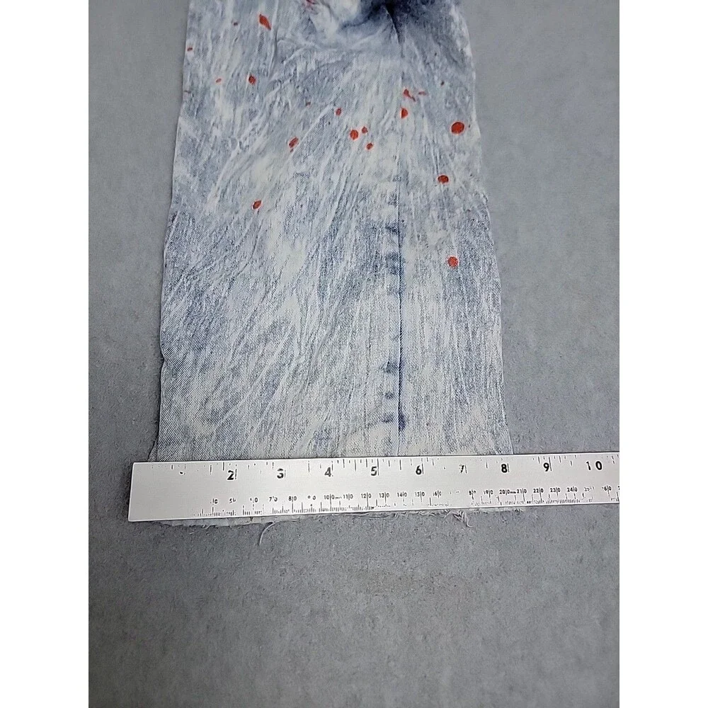 Another Hype Piece AHP Jeans Mens 44‎ 46x33 Blue Paint Stretch Distressed Y2K